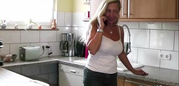  German Mom call the Boyfriend of Daughter to Fuck her